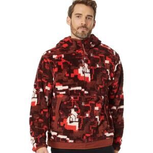 The North Face Hoodie Mens Medium Red Orange Campshire Fleece